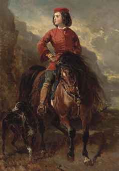 Alfred De Dreux, " Jeune cavalier montant un shetland et lévrier", 1850-1858, collection privée.  © Christie's